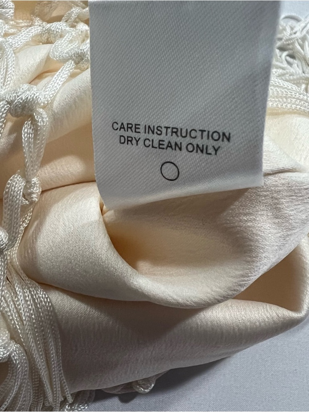 Camila Coelho Mora Fringe Mini Skirt Pearl White Satin NWT XL Festival - Picture 9 of 9
